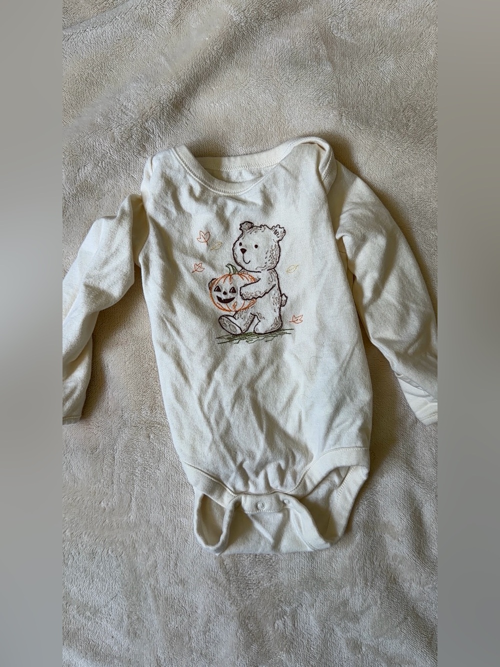 Baby Gap Halloween Fall Pumpkin Brannan Bear Long Sleeve Infant Onesie